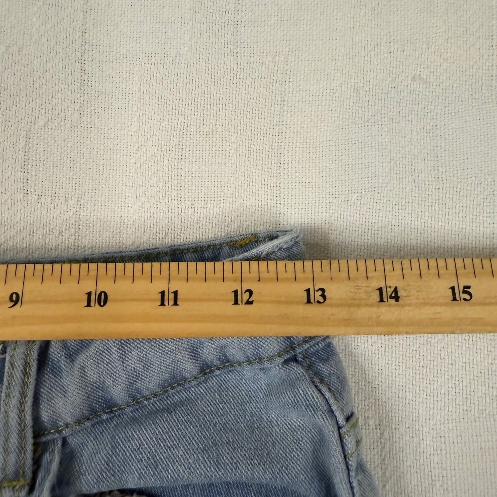 SHEIN Light Wash Distressed High Waisted Wide Leg Jeans Size 26 Blue Denim 1541 - Picture 5 of 8